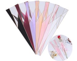 120 tellen/6 kleuren enkele roos verpakking zak bloem boeket mouw tas, bloemist boeket benodigdheden, waterdicht bloemen inpakpapier voor Moederdag Valentijnsdag 17,7 * 5 * 1,6 inch