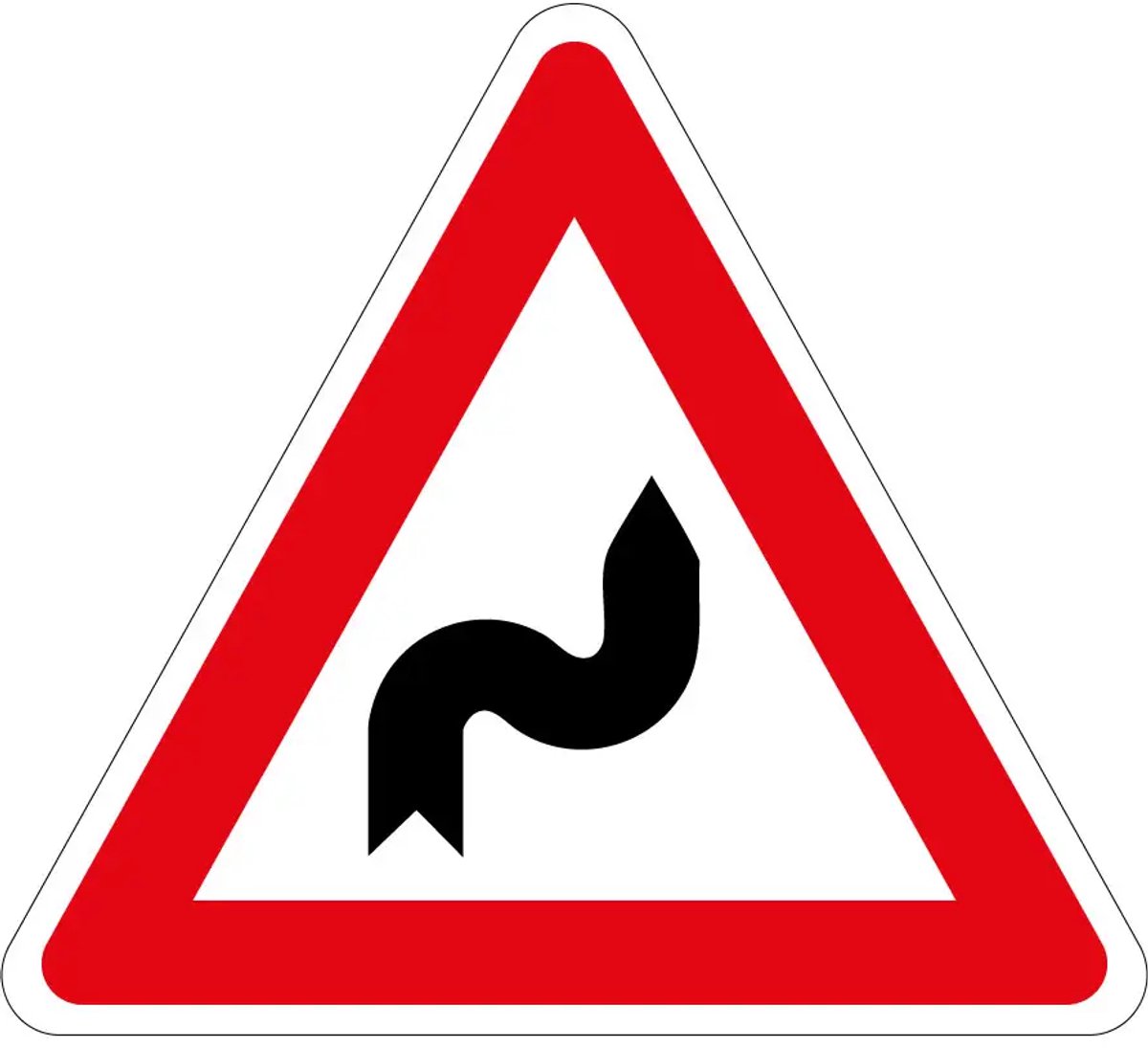 S bocht rechts sticker - J4 | 10 cm