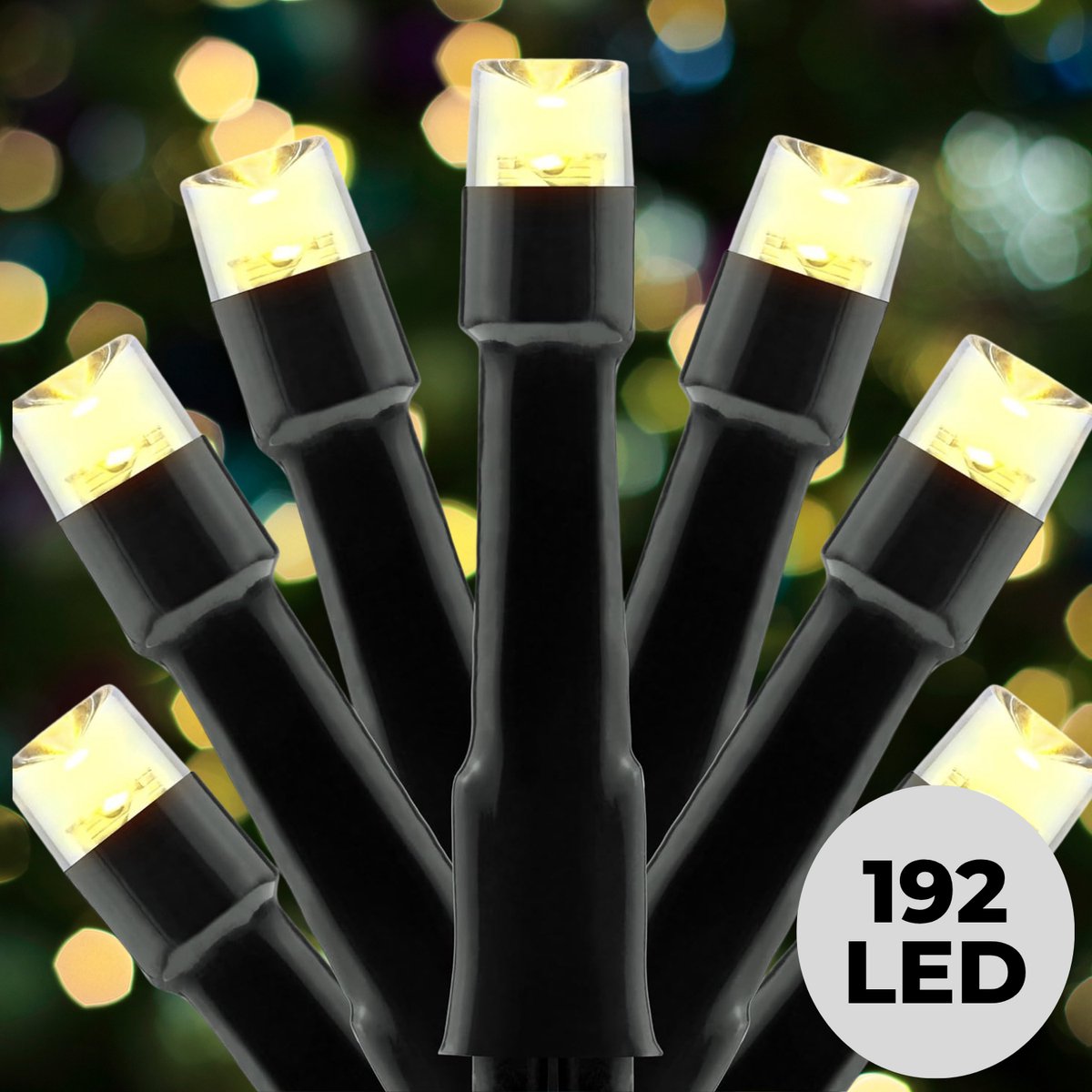Lomera Kerstverlichting - Kerstlampjes - Kerstboomverlichting - LED Lichtsnoer - 192 LED Lampjes - Warm Wit Licht - Op Batterijen - 8 Verschillende Functies - Timer Functie - 6-18Uurs Timer - Automatisch In- en Uitschakelen - 14.50 Meter