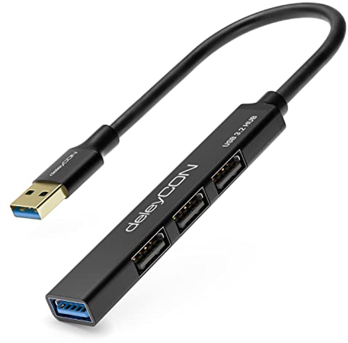 USB A HUB met 4 Poorten - Aluminium Behuizing, 1x USB3.0 en 3x USB2.0 voor PC, Laptop