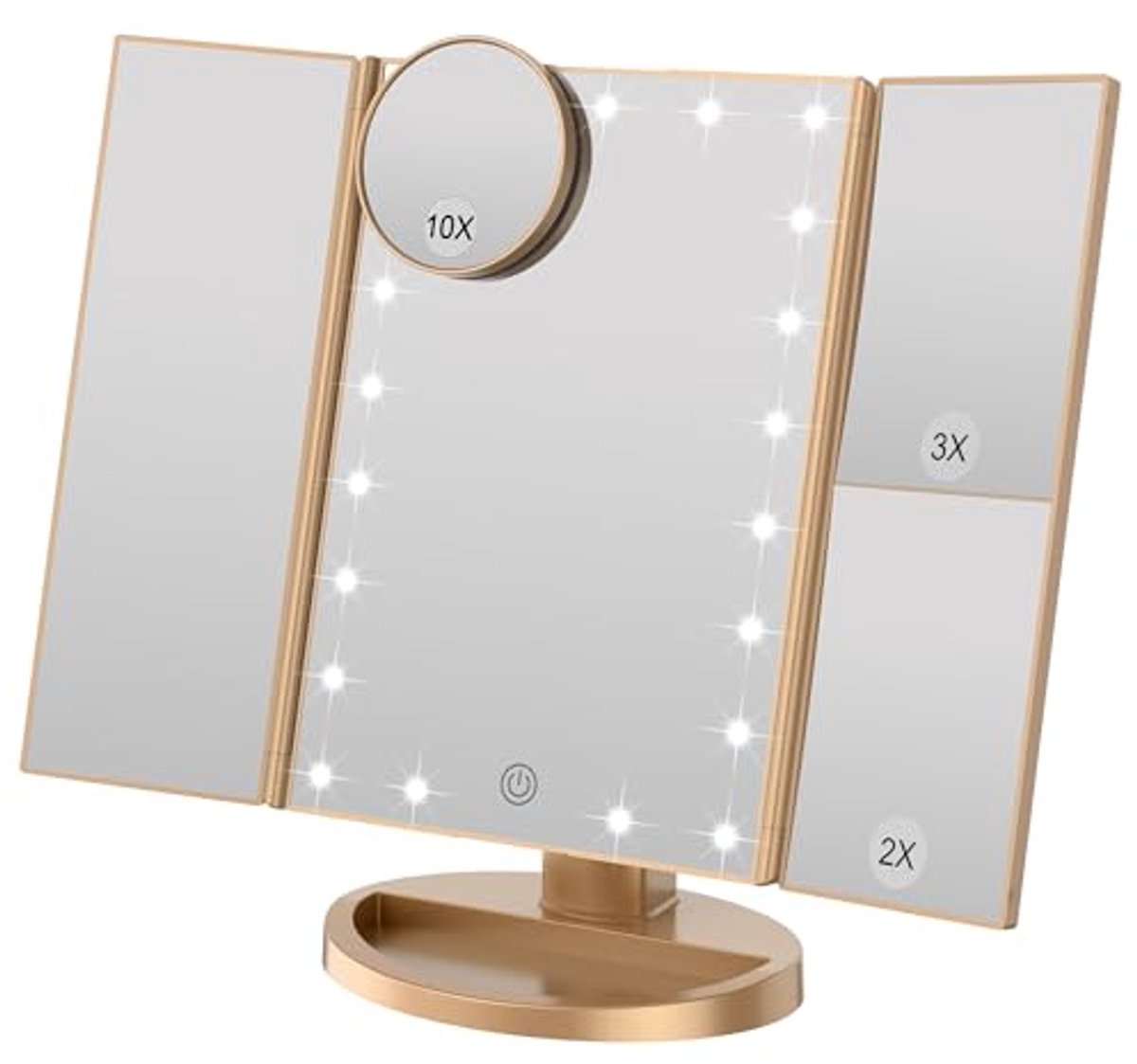 Verlichte Makeup Spiegel met 21 LED lampen en Vergrotende Functie