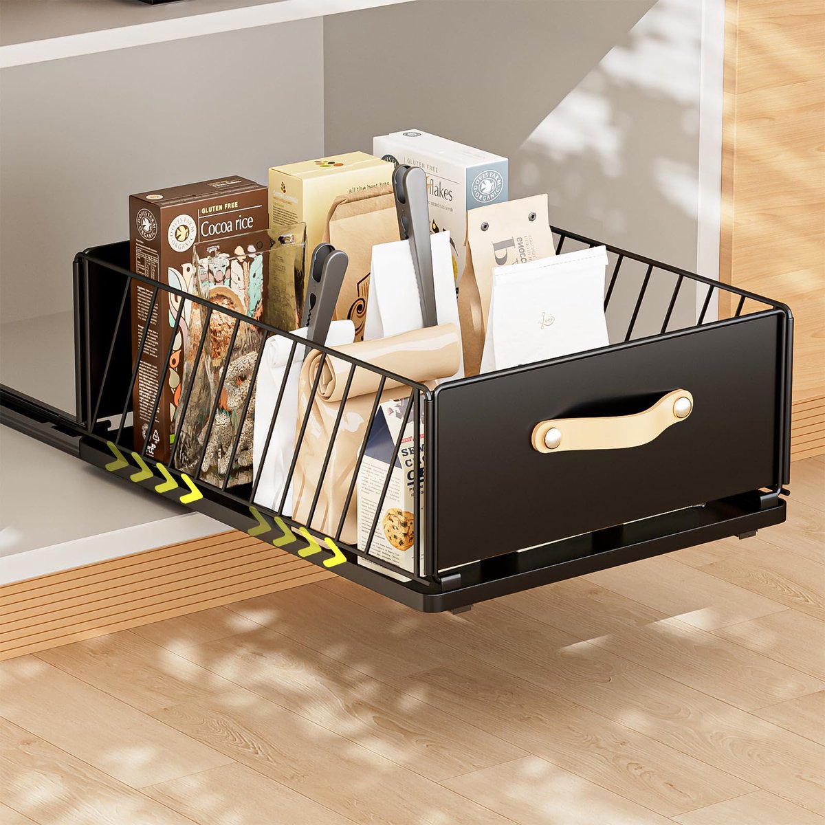 Azomor® Uittrekbaar Lade Organisatiesysteem voor Keuken en Badkamer Zonder Boren