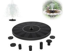 Zonne-energie Vijverpomp voor Tuin en Kleine Vijvers - 1,4W Fonteinpomp met Vervangbare Sproeikoppen