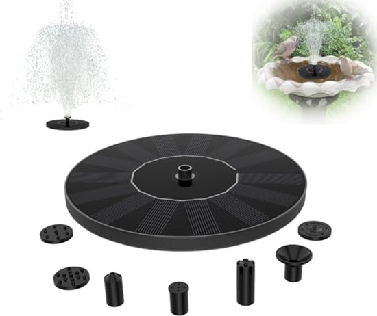 Zonne-fonteinpomp 800 L/u 12V voor Vogelbad, Tuin en Aquarium