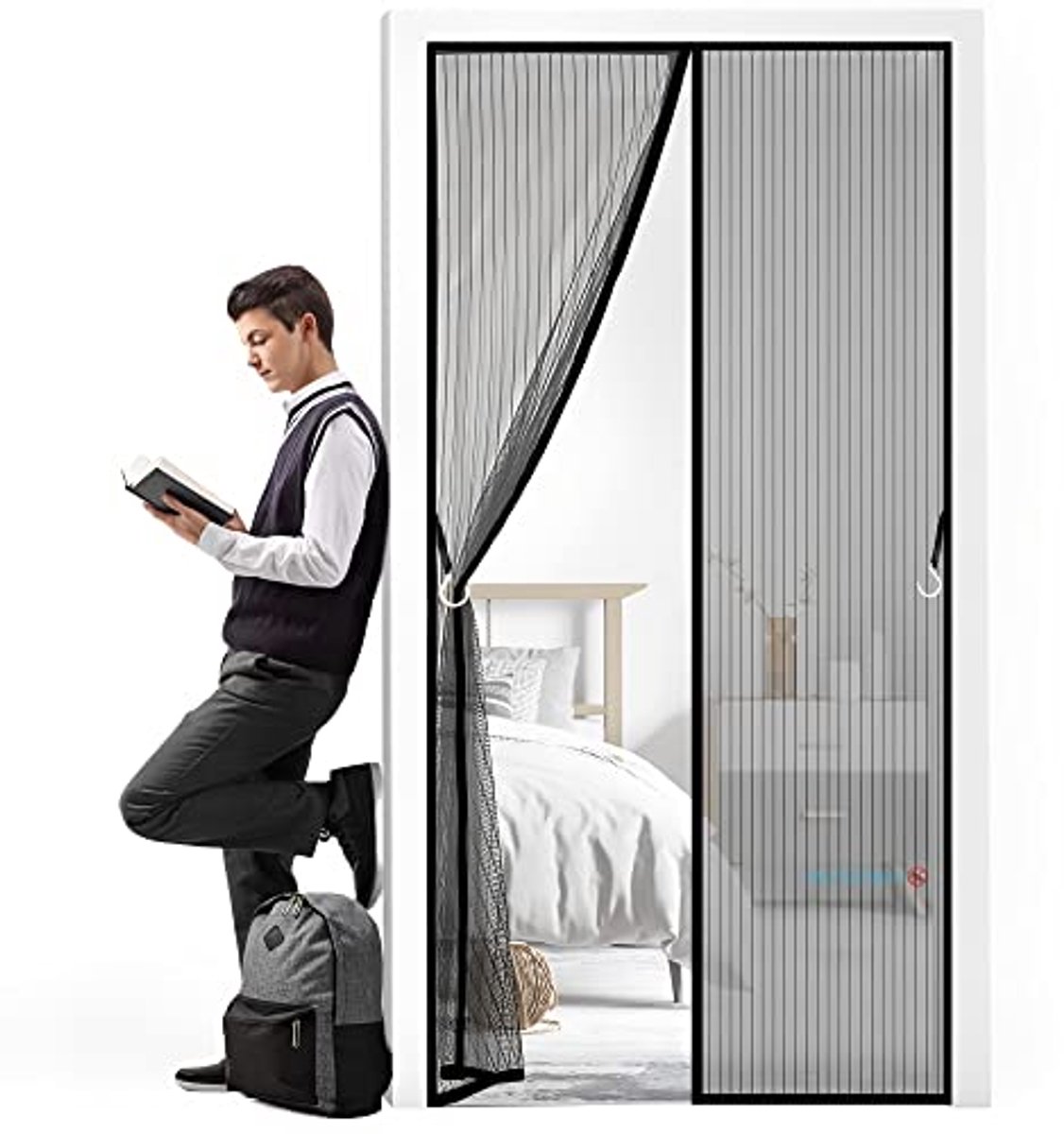 Magnetische Hordeur voor Binnen en Buiten - 140 x 185 cm, Insectenwerend met Magische Tape