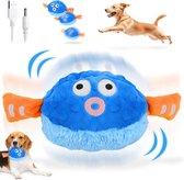 Interactief huisdierspeelgoed – Elektrische pluche bal – Schattig kogelvisontwerp – Met geluids- en roleffecten – Bijtbestendige stoffen hoes – USB-oplaadbaar – Geschikt voor katten en kleine tot middelgrote honden
