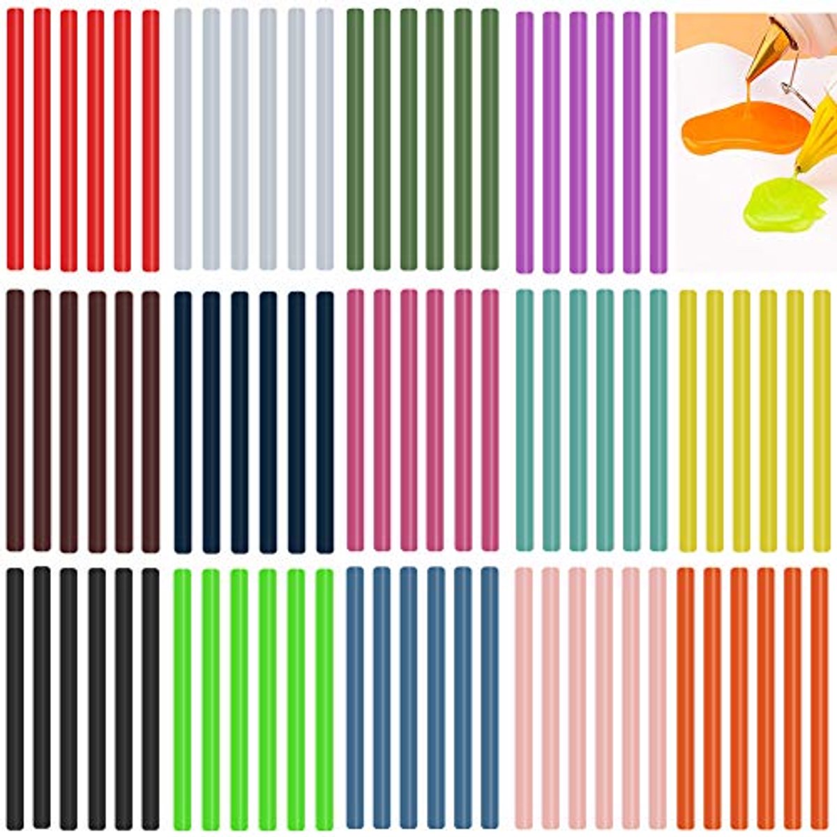 Gekleurde Lijmpistool Sticks - 84 Pack Mini Heet Lijm Sticks 7mm 100mm voor Creatief Gebruik