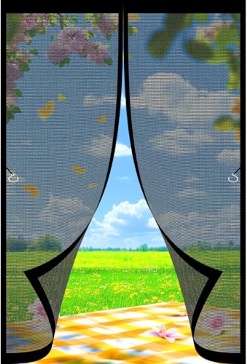 Magnetische Hordeur 89 x 191 cm voor Balkondeur en Terrasdeur - Insectenbeschermer met Automatische Sluiting