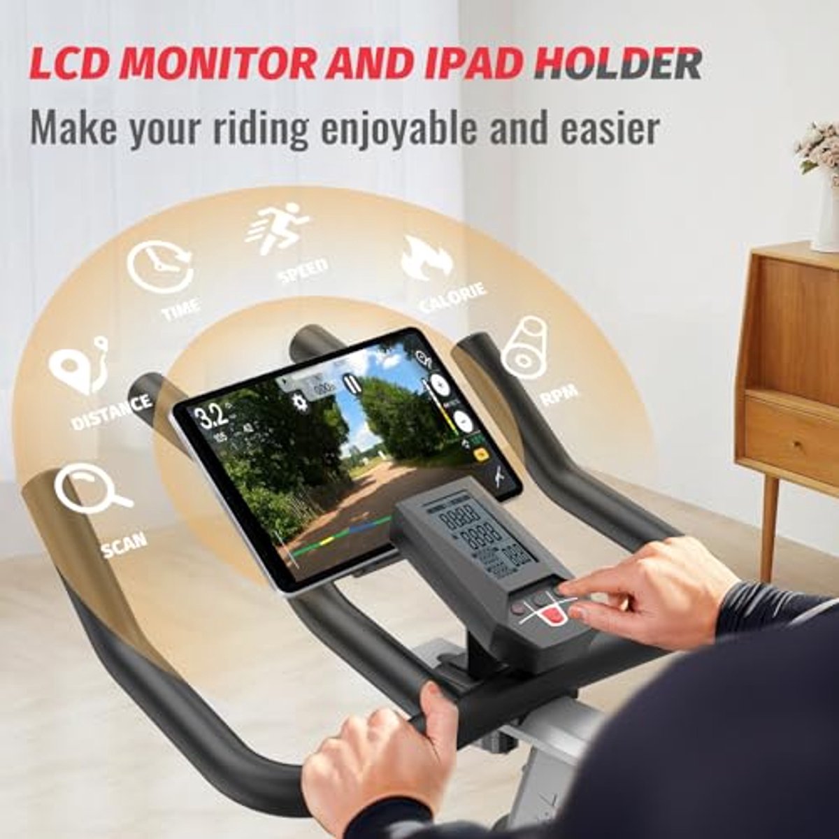 Magnetische Weerstand Fiets met 15kg Vliegwiel - Verstelbare - afbeelding 2