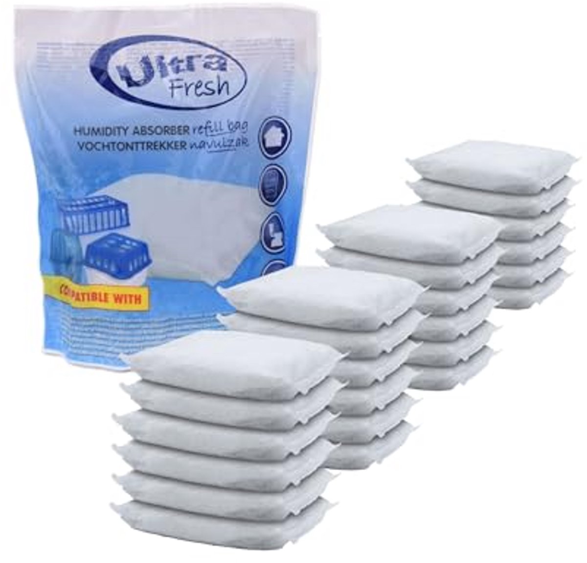 Refill Pack voor Ontvochtigers - Set van 24 x 450 g Granulaat