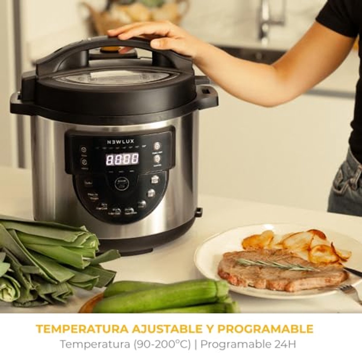 Programmeerbare Slowcooker 6L 1000W Multifunctioneel - afbeelding 2
