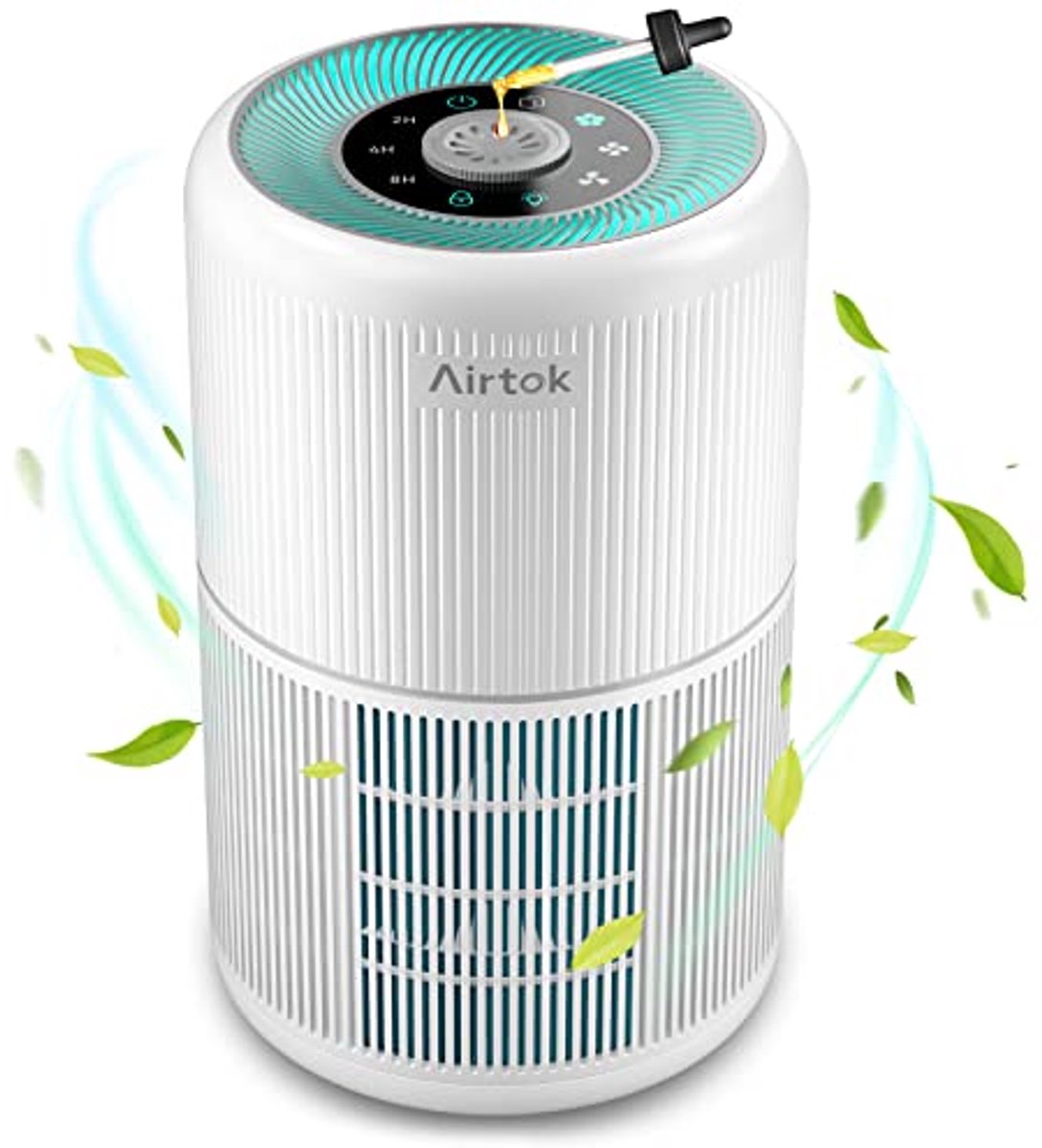 Luchtreiniger voor slaapkamer met aromatherapiespons en 4-traps luchtfilter