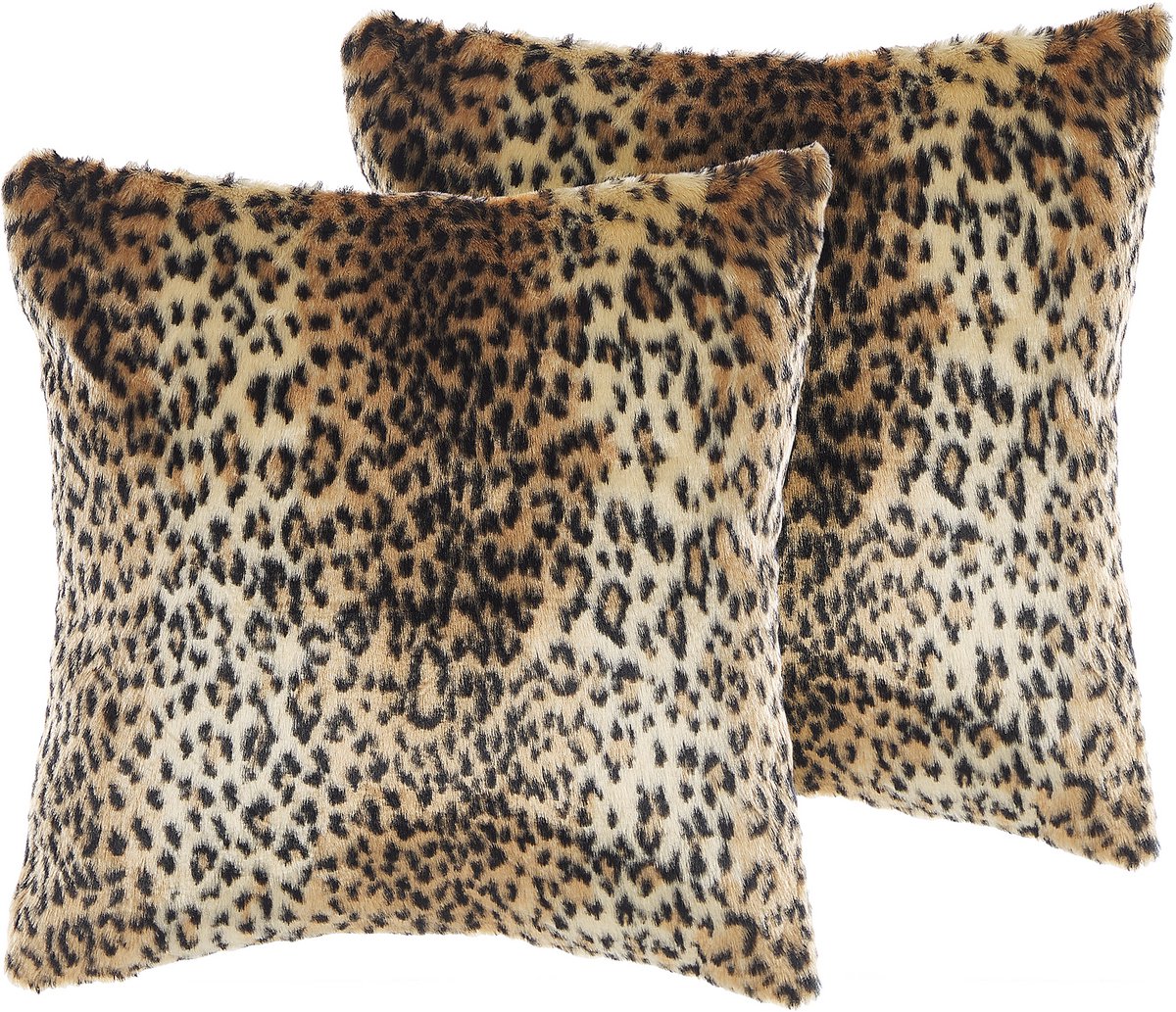 FOXTAIL - Sierkussen set van 2 - Bruin - 45 x 45 cm - Acryl