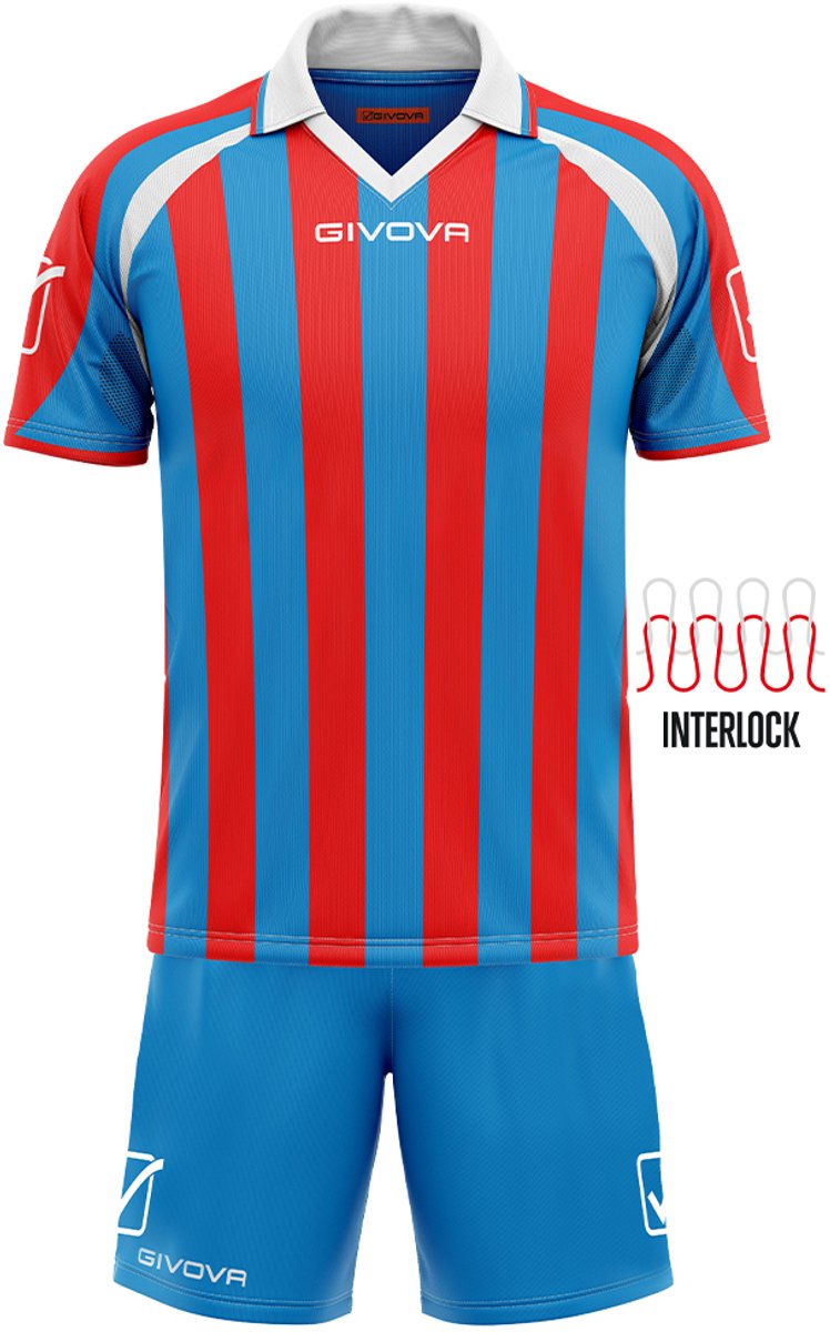 748x1200.jpg Givova Supporter Mc Set Blauw,Zwart S Man - Afbeelding 1