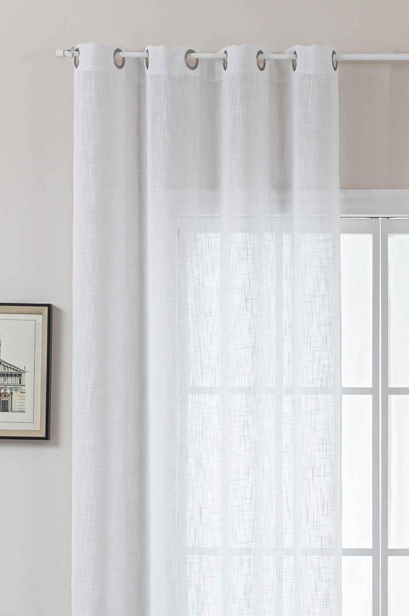 Ibenzoa Stijlvol Wit Gordijn met Linnenlook en Privacy-Optimalisatie voor Elk Interieur