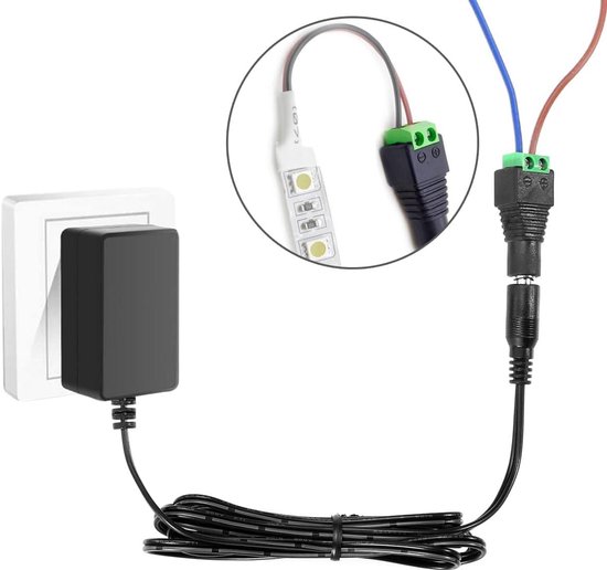 Orivio - Voedingsadapter 12V 1A met 5.5 x 2.1 mm Connector voor LED ...