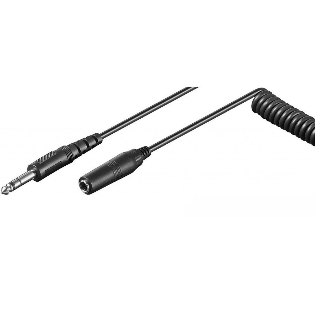 6,35mm Jack stereo audio spiraal verlengkabel - 5 meter