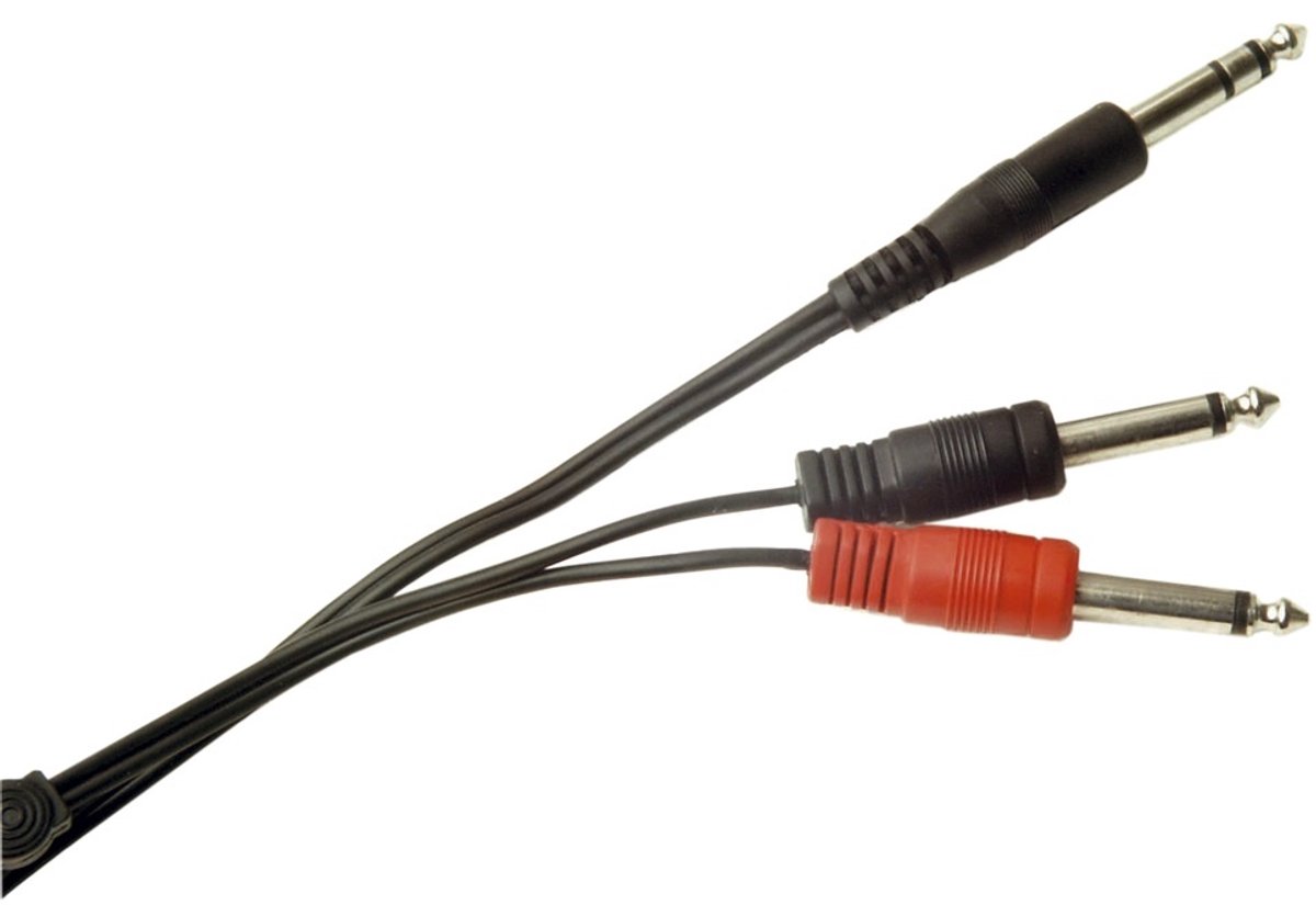 Image of 6,35mm Jack stereo - 2x 6,35mm Jack mono kabel - 2 meter