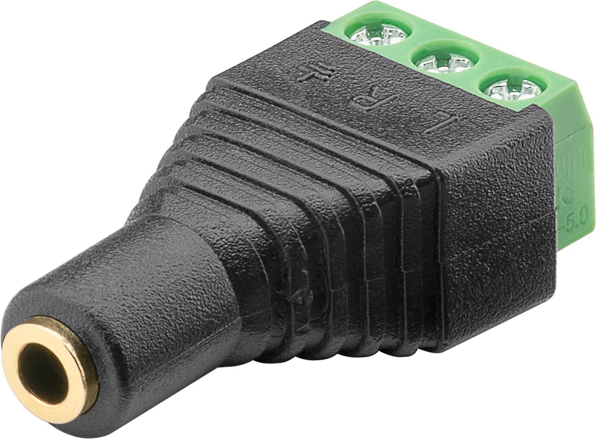 3,5mm Jack (v) Terminal Block - verguld - 3-polig / stereo
