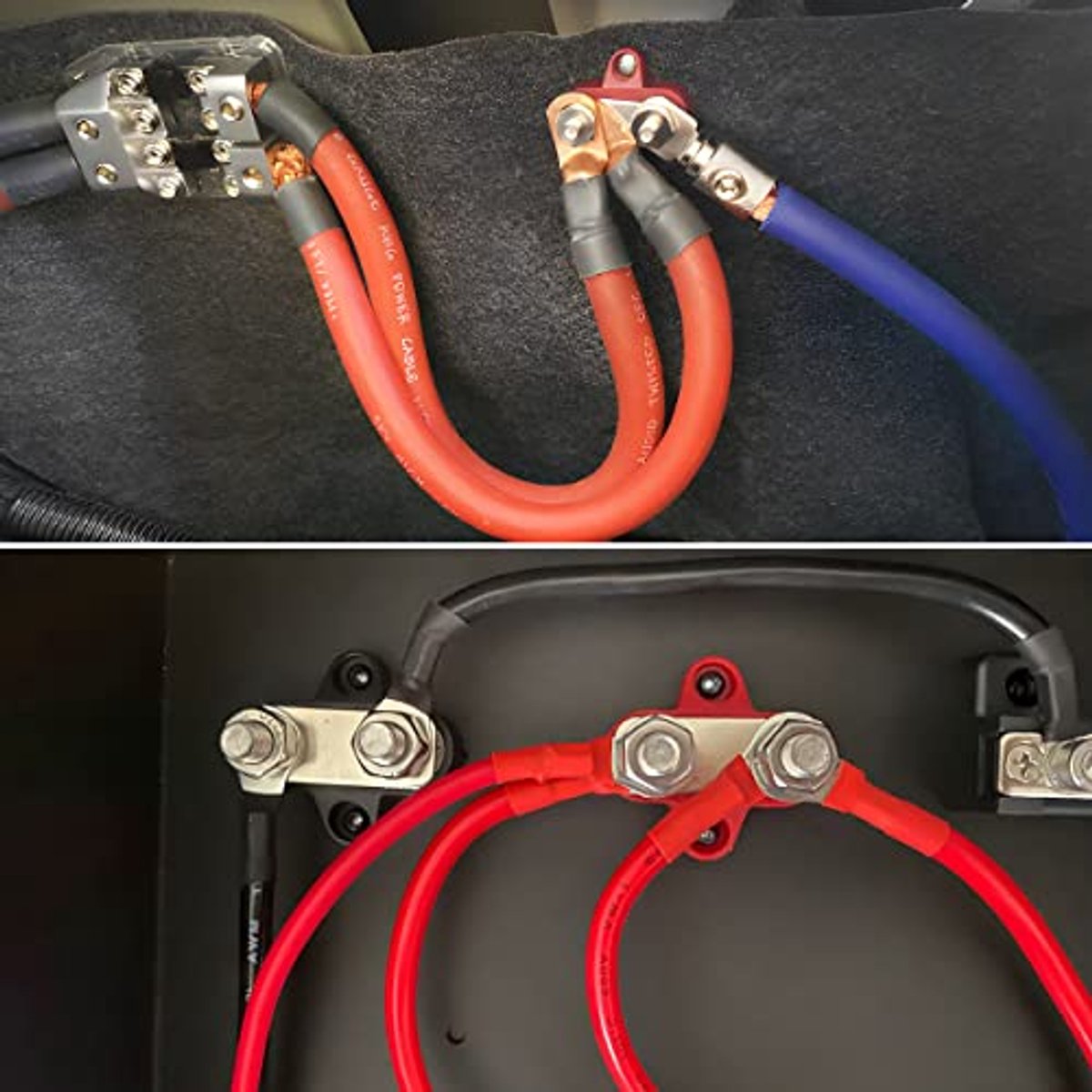 stuks busstangklemmen, universeel accuklemmenblok 12-48 V DC busbar, bouten aansluiting M8 accuklemmen, voor auto, vrachtwagen, personenvoertuig en kofferbak
