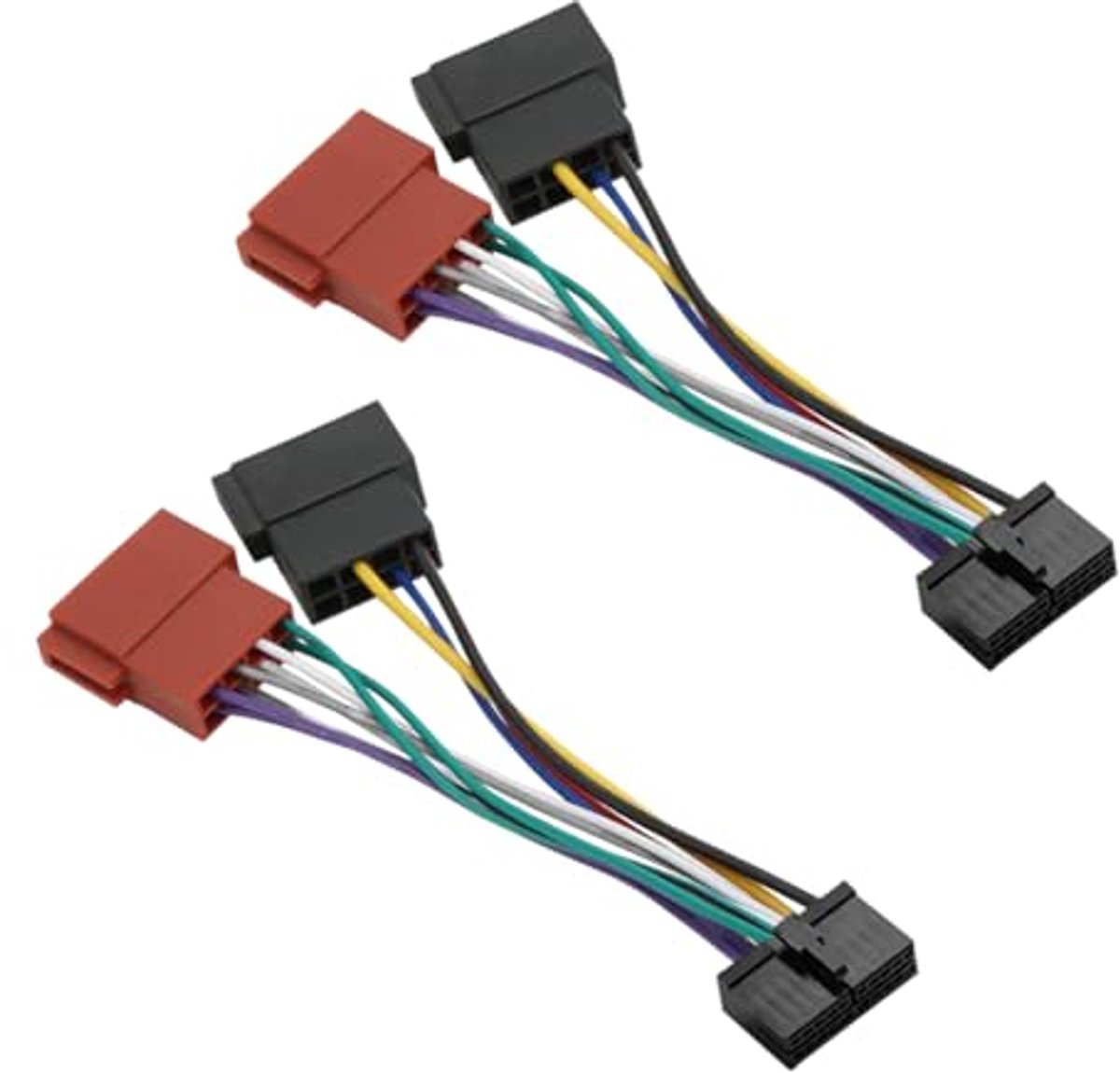 2 stuks ISO-adapterkabel, auto stereo ISO standaard auto bedrading harnas universeel, kabelboom auto stereo radio, auto stereo ISO lood, auto radio adapter 20P kabelboom kabel