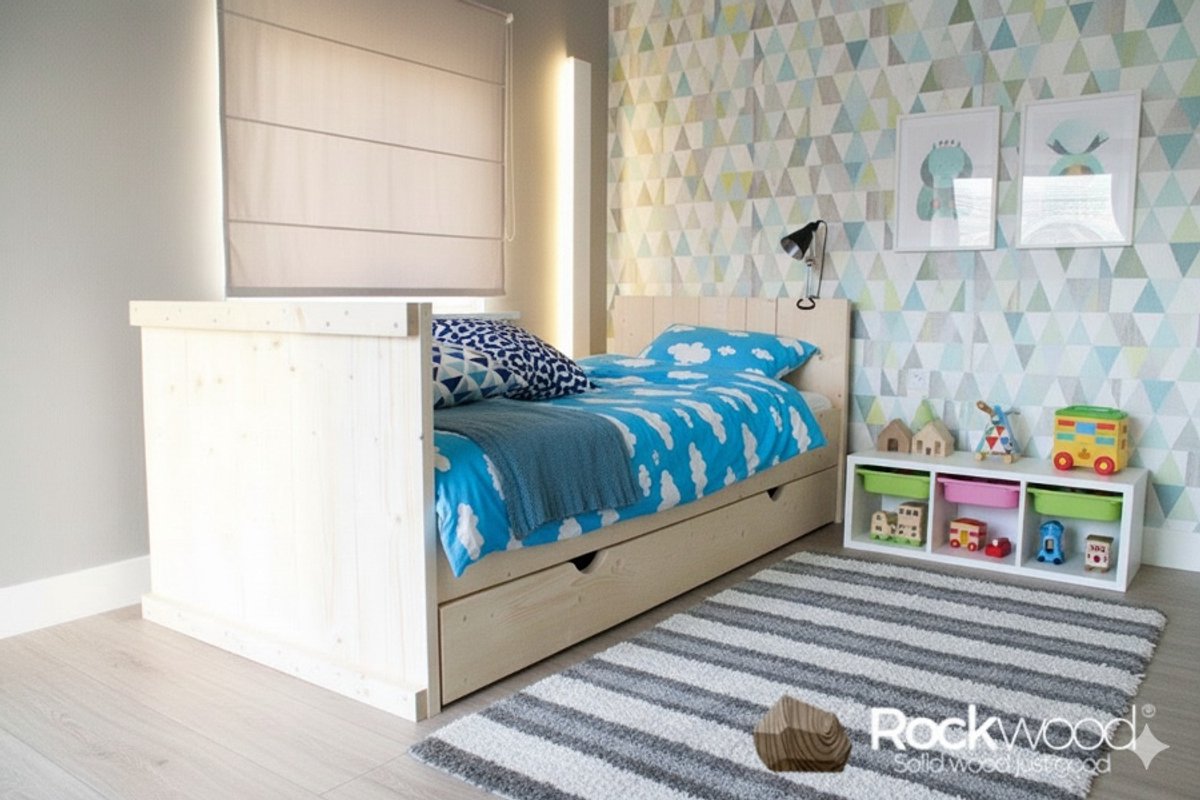 Rockwood® Kinderbed Daan inclusief montage met lattenbodeminclusief blik beits antraciet wash