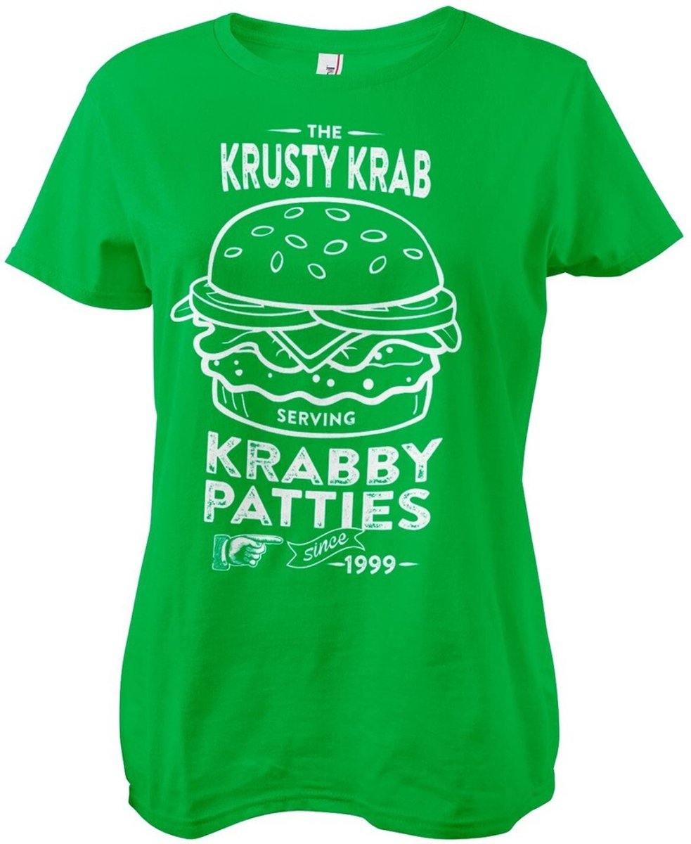 Spongebob The Krusty K'rab -serie met K'rab-motief van Patties Girly Tee – Dames-T-shirt Groen