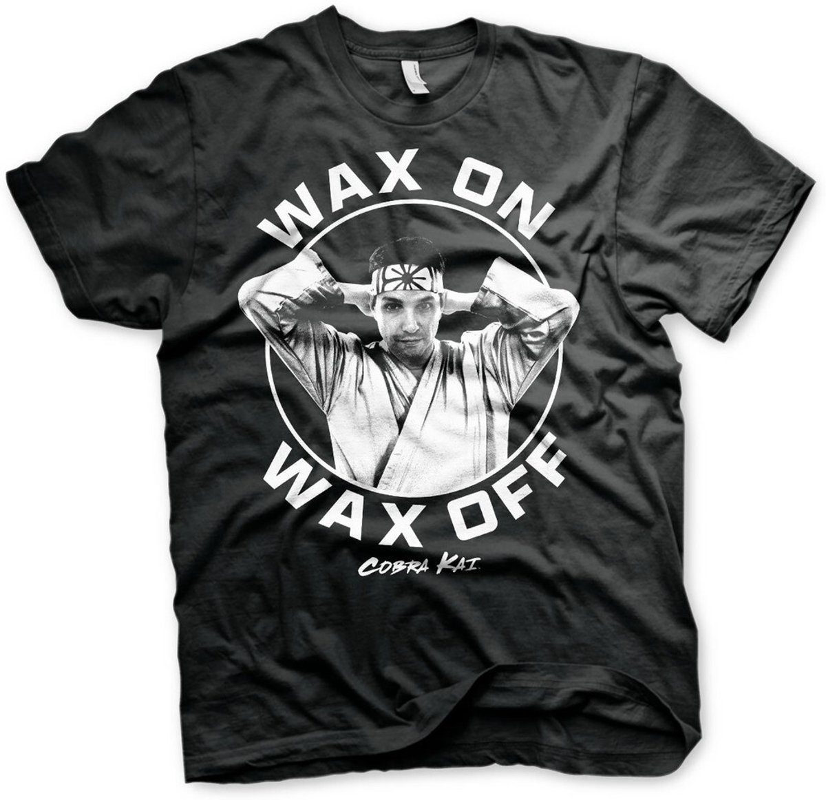 Cobra Kai Wax- On -Wax Off T-shirt Zwart