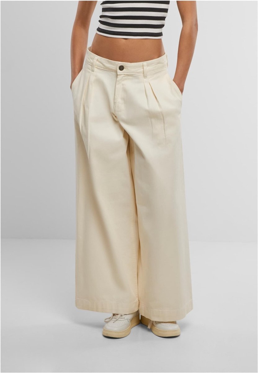 Urban Classics Damen Ladies Wide Leg Light Pants TB7192 -26 Whitesand