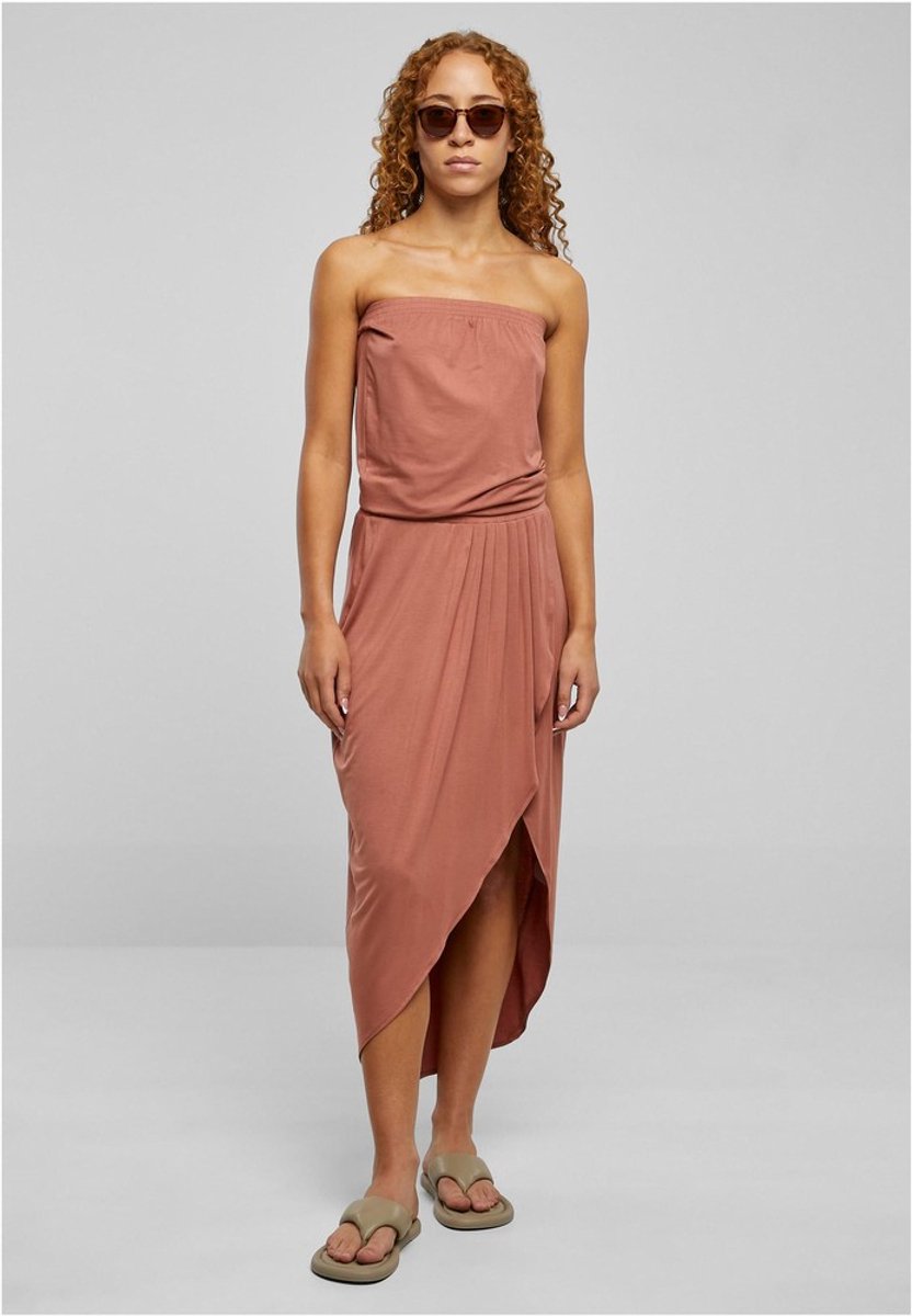 Urban Classics Viscose Bandeau Lange jurk 5XL Oranje