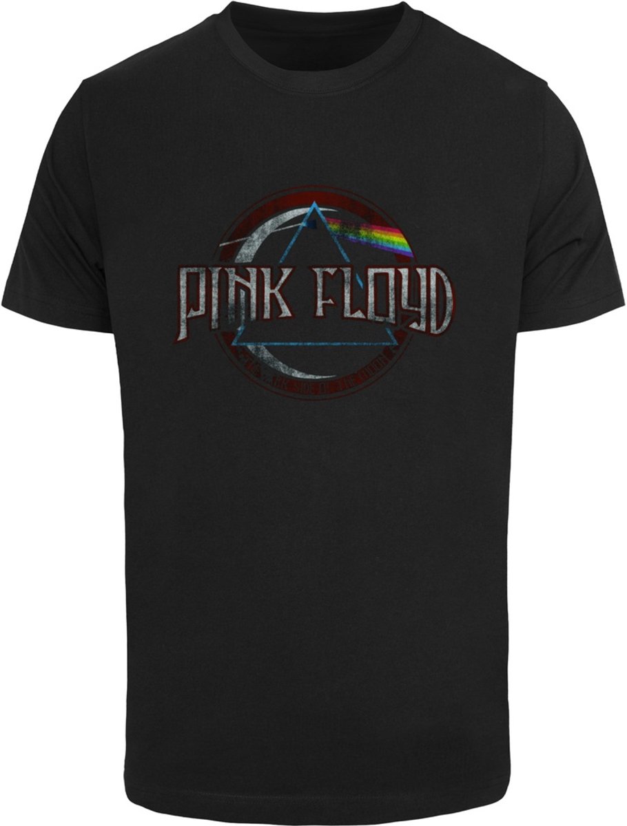Merchcode Pink Floyd - Dark Side of the Moon Circular Logo Heren Tshirt - L - Zwart