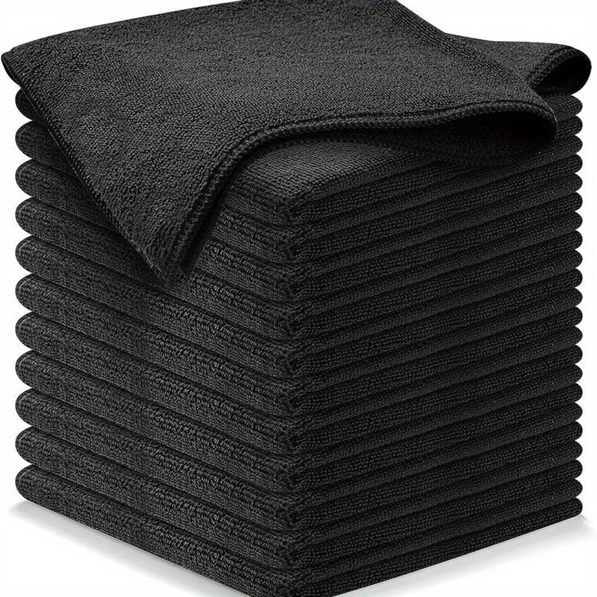 Microvezel vaatdoekjes - 12 stuks - Zwart - Geschikt voor raam en ruiten - Auto poetsen - Droogdoek schoonmaak