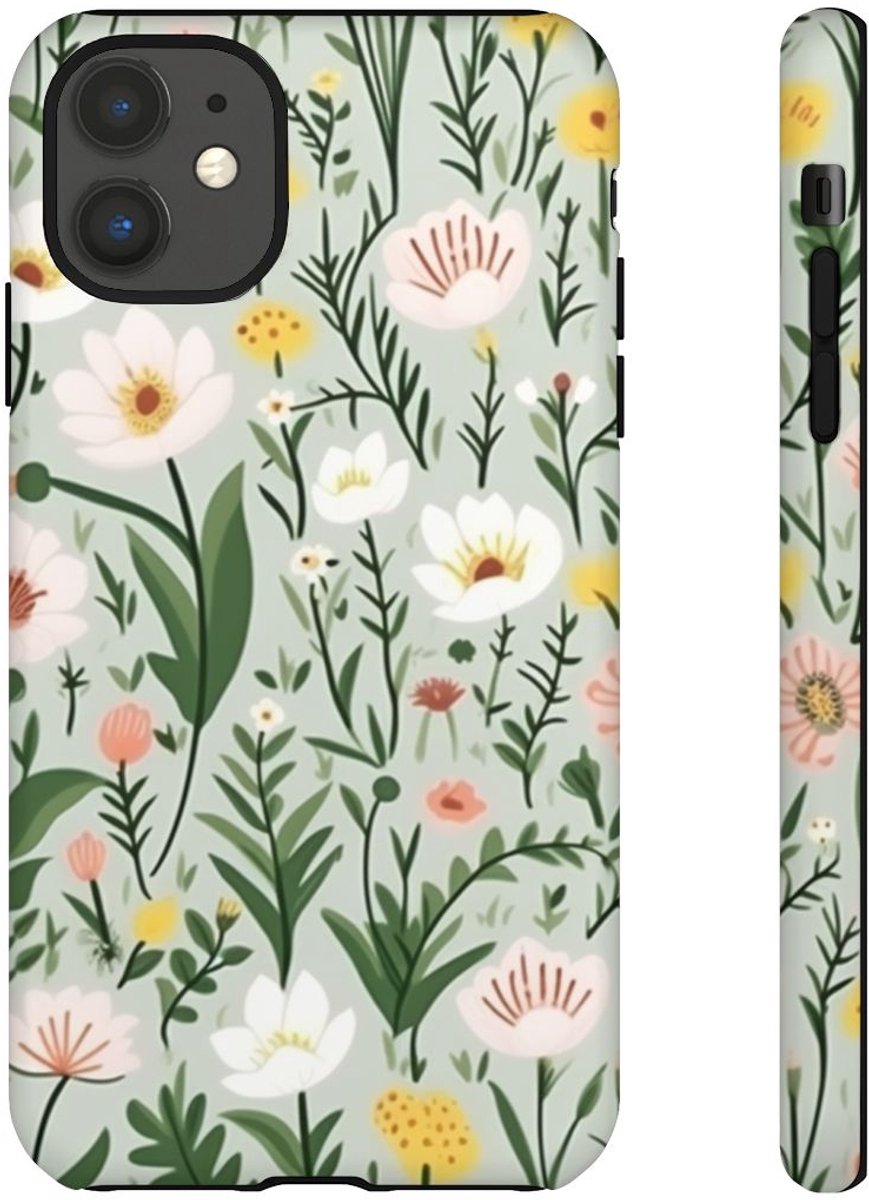 Weelderig Bloemenweidepatroon – Telefoonhoesje Geschikt voor iPhone 11