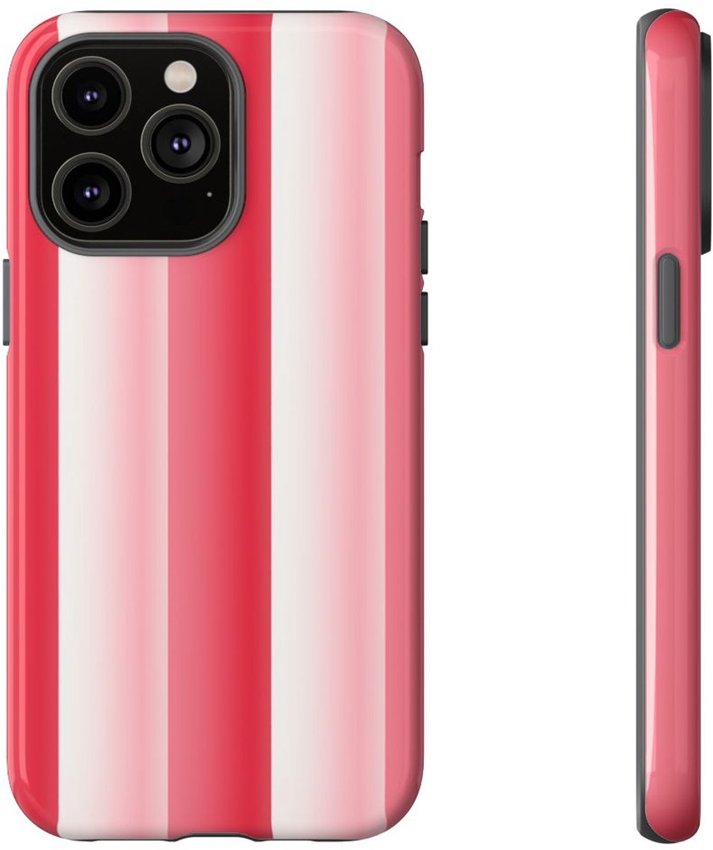 Rood-Wit Gestreept Patroon – Telefoonhoesje Geschikt voor iPhone 14 Pro Max