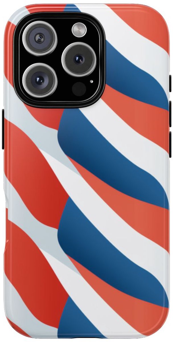 Minimalistisch Frans Vlagpatroon – Telefoonhoesje Geschikt voor iPhone 16 Pro