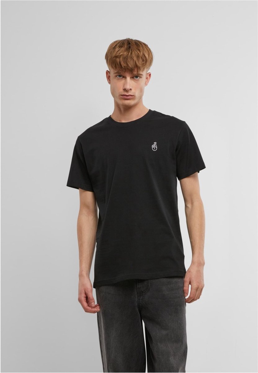 Mister Tee T-Shirt Crossed Fingers Handsign Emb -XL Zwart