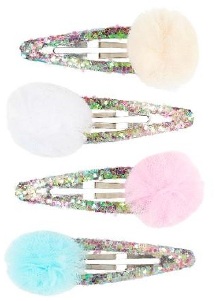 Souza Haar clip Hanna pompom (4 stuks/kaartje, 1 kaartje).