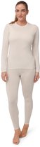 Sous-vêtements Thermo en laine mérinos pour femme DANISH ENDURANCE - Thermodurcissable chaud - Évacuation de l'humidité et respirabilité - Blanc cassé - L