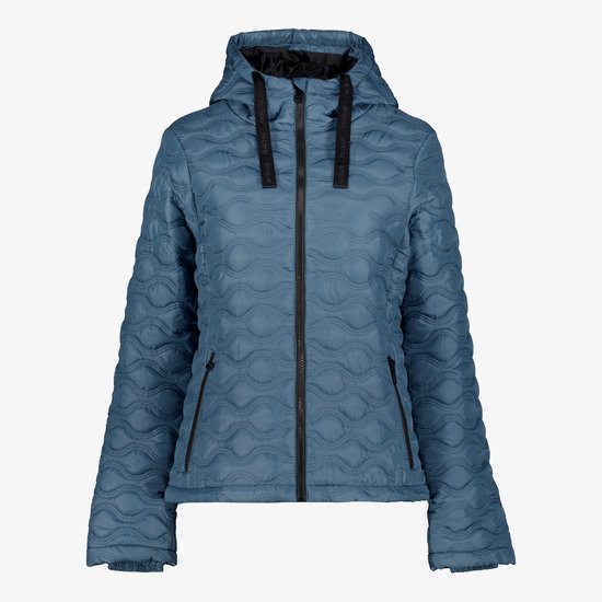 TwoDay gewatteerde dames jas blauw - Maat S - Met capuchon - Ritssluiting