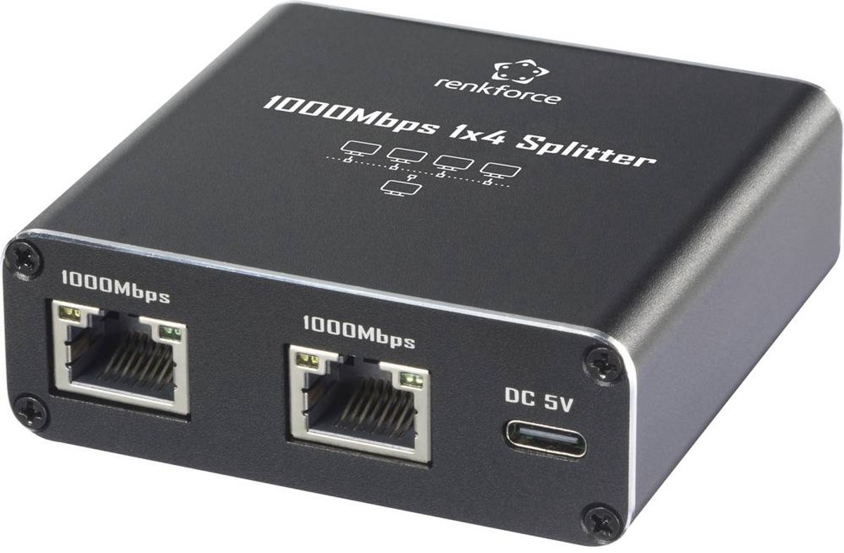 Renkforce RF-6739680 RF-GES-400 Netwerk switch RJ45 5 poorten 1 GBit/s USB-stroomverzorging