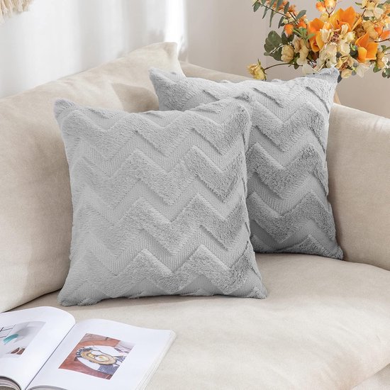 Teddy Fleece Kussenhoezen Set Van 2, Zachte Bankkussenslopen 45x45, 50x50, 60x60 Pluche Kussensloop Voor Bescherming, Slaapkamer,Woonkamer,Decoratieve Kussenhoes(Chocolate brown,50x50 cm Set of 2