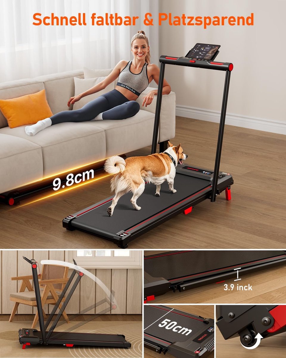 Afbeelding 3 van Lexium loopband - walking pad - loopband fitness - loopband inklapbaar - loopbanden - loopband met hellingfunctie - loopbanden voor thuis (EAN: ...2021)