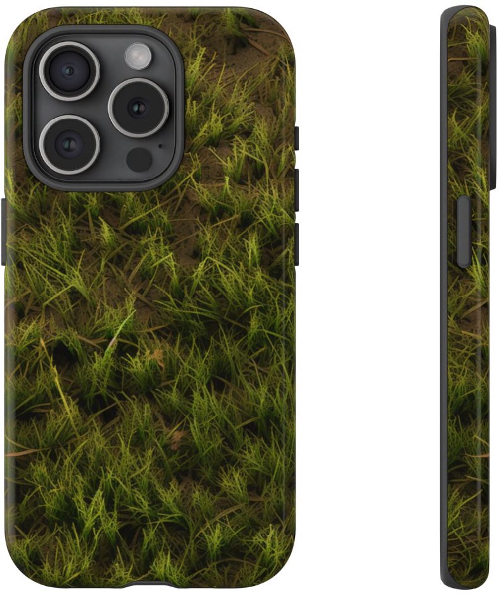 Groene Gras op Aarde Textuur – Telefoonhoesje Geschikt voor iPhone 15 Pro