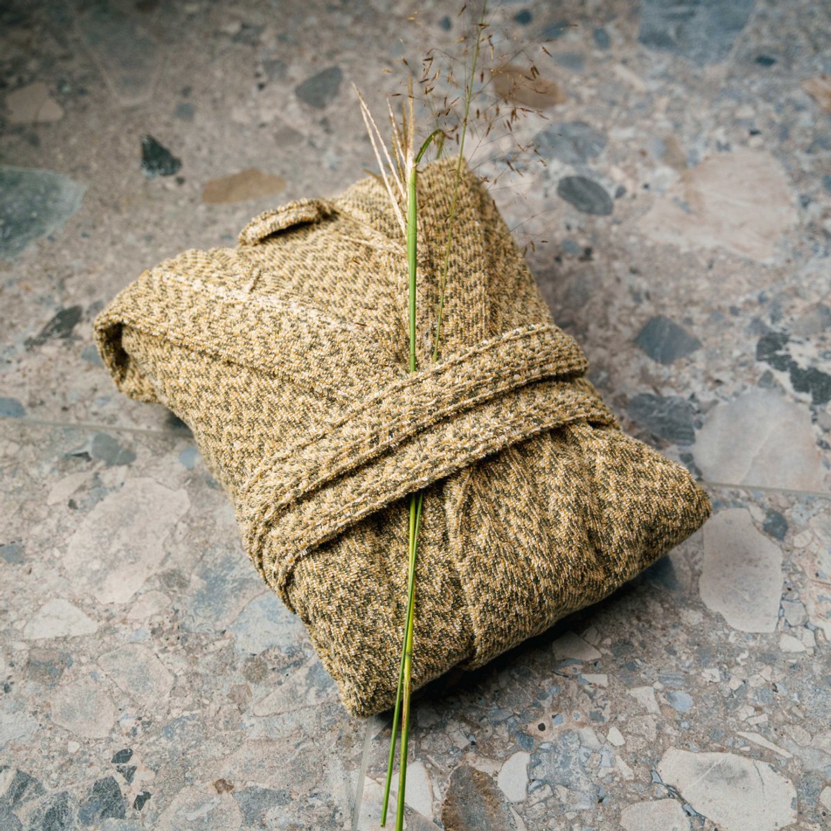 Kayori Kakeyu Badjas Katoen - Unisex - Biologisch Katoen - Groen - M - Kort