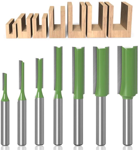 Rechte Frees - Rechte Freesset - 7 Delen - 3-12 mm - Geschikt Voor Houtbewerking - Met Kunststof Koffer