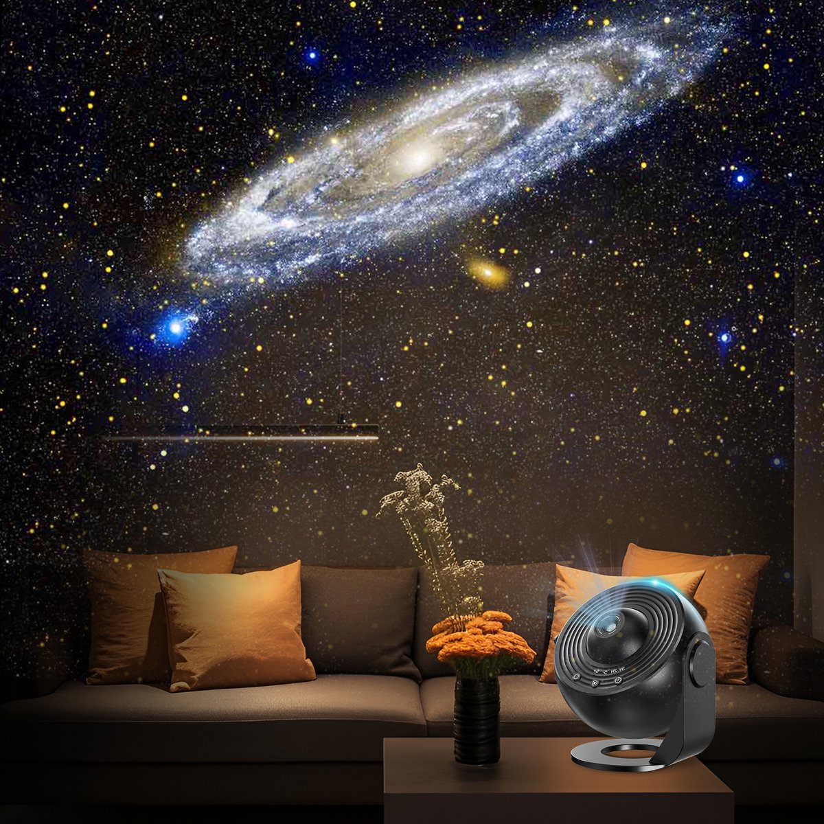 Sterrenprojector - Galaxy Projector - Planetarium Lamp - Sterrenhemel Nachtlamp - Kinderkamer Lamp - Slaapkamer Projector - 13-in-1 Film Schijven - LED Nachtlamp - Timerfunctie - Instelbare Helderheid - 360° Projectie - USB - Zwart – foto 4