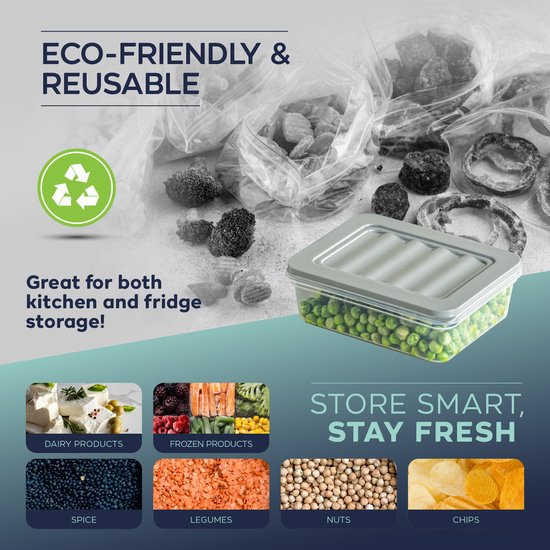 Coffret de conservation alimentaire Soft Chef Fresh Box 20 pièces (8x600 ml 4x1170 ml 4x1200 ml 4x2400 ml) Sans BPA, hermétique, anti-fuite, compatible micro-ondes, lave-vaisselle et congélateur