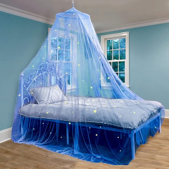 Ciaoed-muskietennet met lichtgevende sterren, sterrenhemel met gloeiend bed, koepel anti-muggenbedluifel past op baby-, kinder-, meisjes- of volwassenenbed