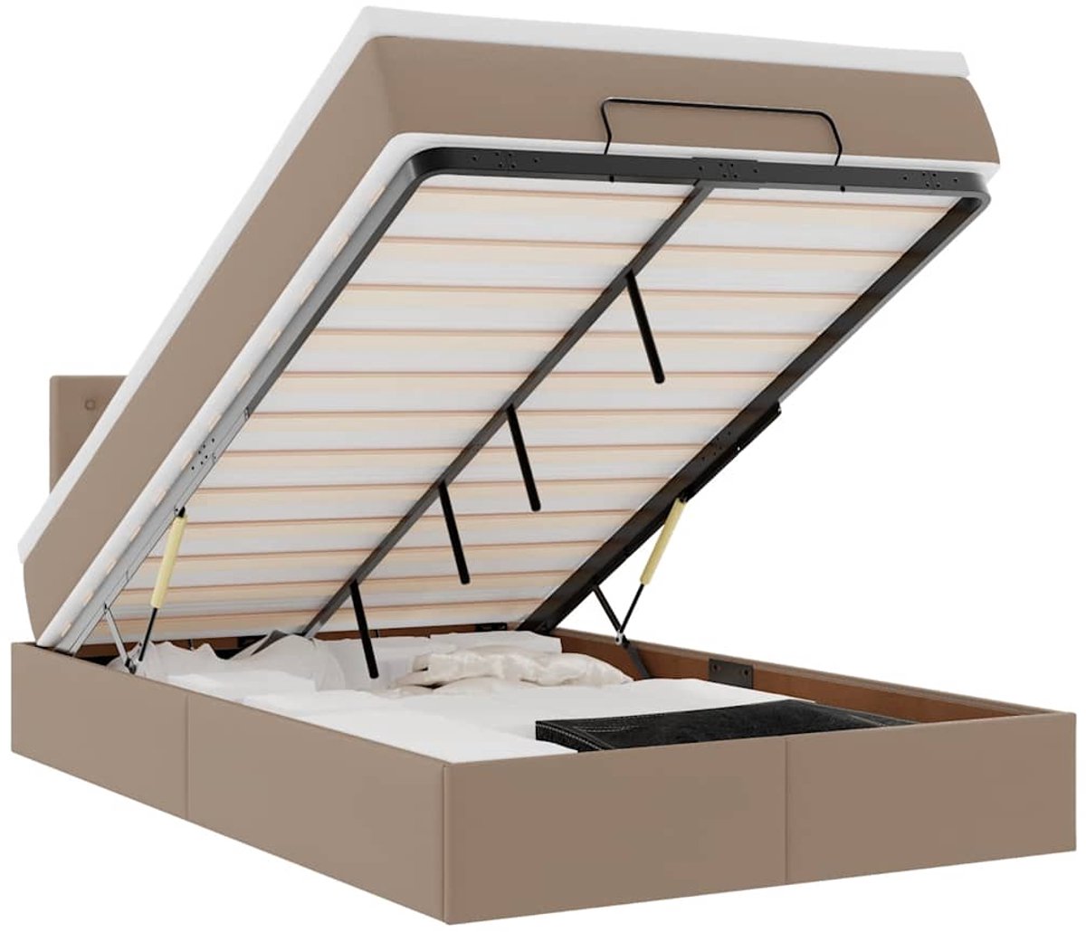 vidaXL - Ottoman - bed - met - matrassen - en - LED's - 120x200cm - kunstleer