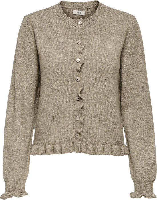 Cardigan Jacqueline de Yong Jdyletty L/s On Frill Cardigan Knt 15363485 Greige/melange Femme Taille - M